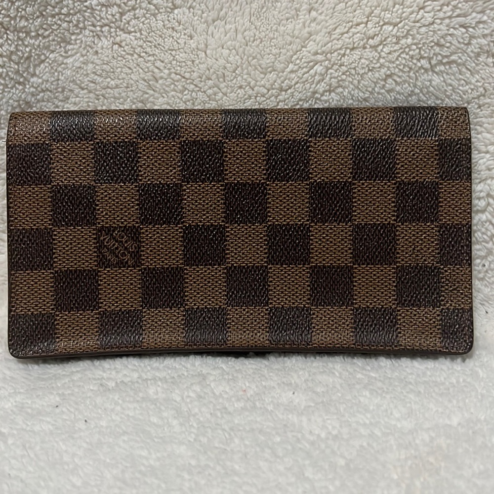 Louis Vuitton Damier Checkbook wallet with card slots Made in France